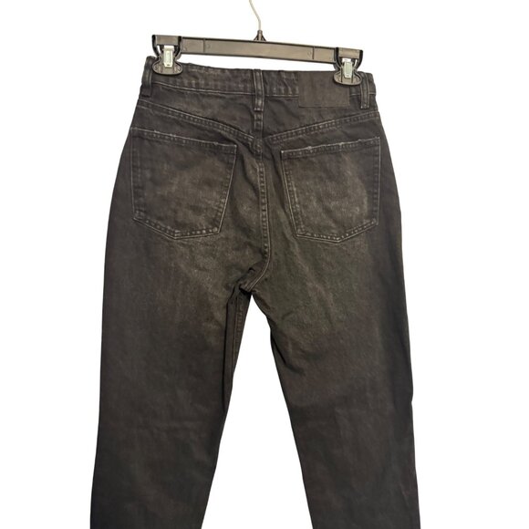 2/$30 ZARA Womens 4 Jet Black Distressed High Waisted Jeans Cotton Casual Style - Picture 11 of 16